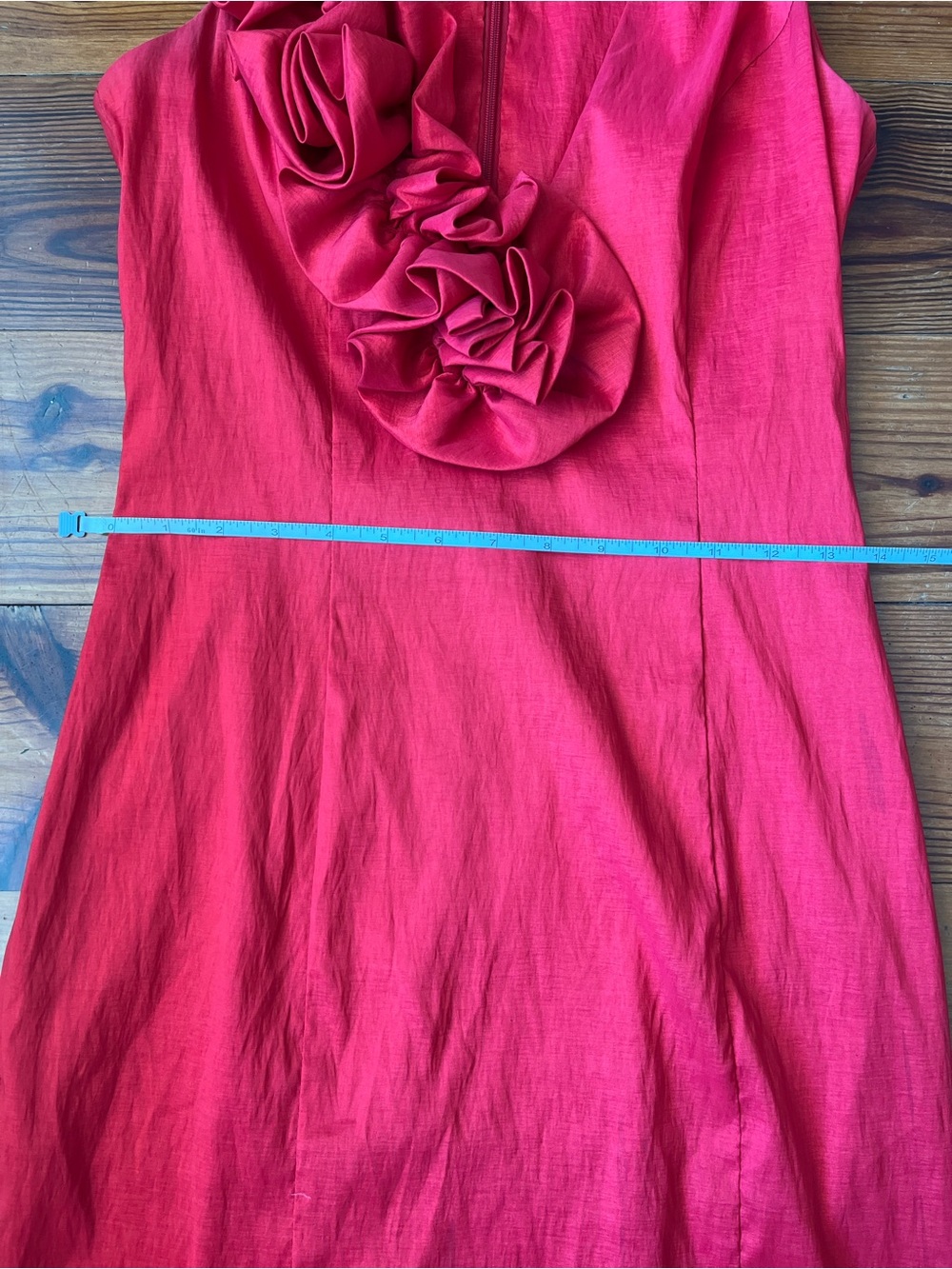 Cache Rosetta Cocktail HOCO Semiformal Red Ruffle Holiday Dress - Picture 6 of 8